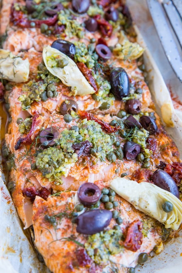 Mediterranean Salmon in Parchment Paper #mediterranean #dinner #recipe