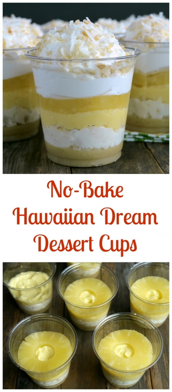 No Bake Hawaiian Dream Dessert Cups + VIDEO #recipe #nobake #dessert #recipe
