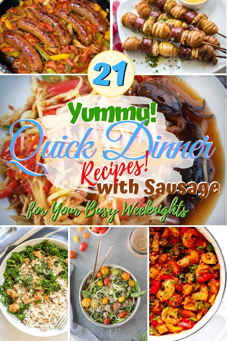 Make a quick and delicious dinner on any busy weeknight with these great sausage based recipes! #sausage #recipe #dinner