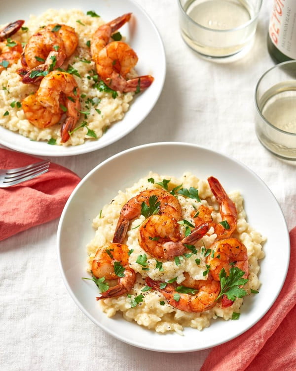 Recipe: Parmesan Risotto with Roasted Shrimp #shrimp #recipe #dinner #lunch #snack