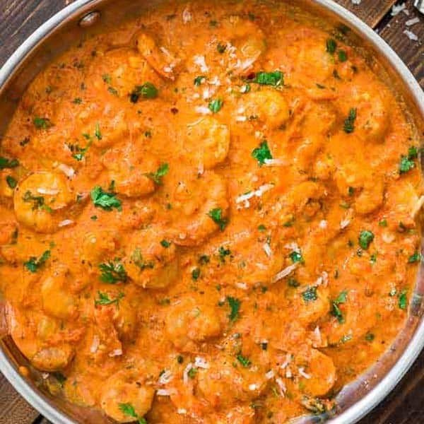 Shrimp in  Roasted Pepper Sauce #shrimp #recipe #dinner #lunch #snack