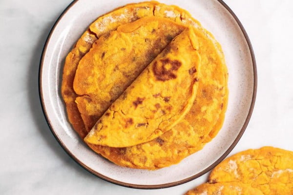 Two Ingredient Sweet Potato Tortillas #tortilla #recipe #mexicanfood #dinner #lunch