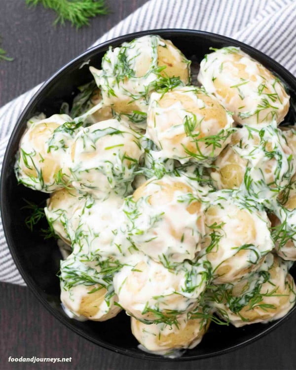 Swedish Potatoes with Dill Cream Sauce #vegetables #side #dinner #recipe