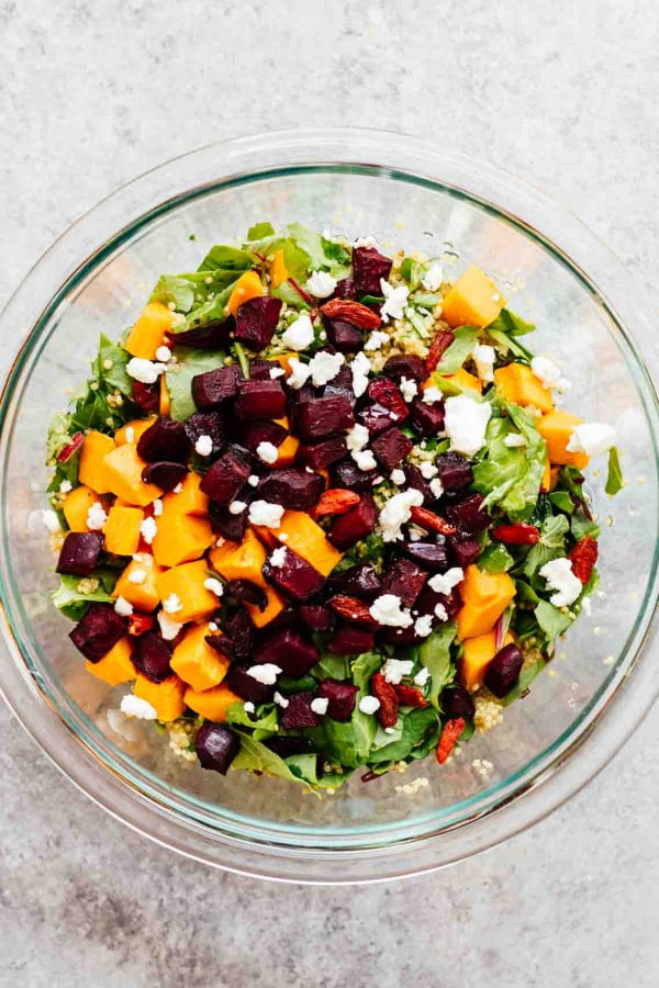 Roasted Beets & Sweet Potato Salad #vegetarian #salad #recipe #healthy