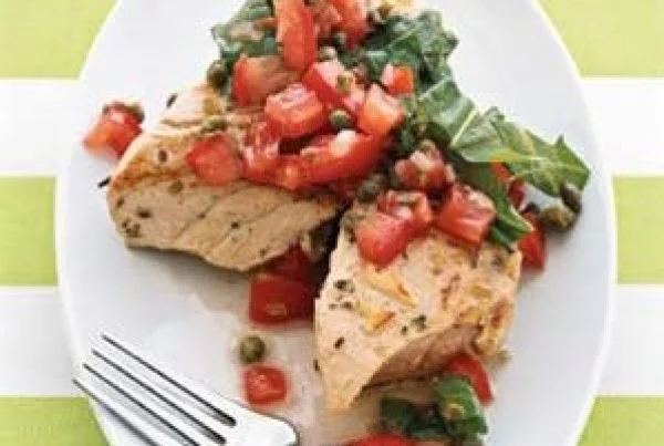 Grilled Tuna With Tomato Salsa #grilled #fish #grill #dinner #recipe