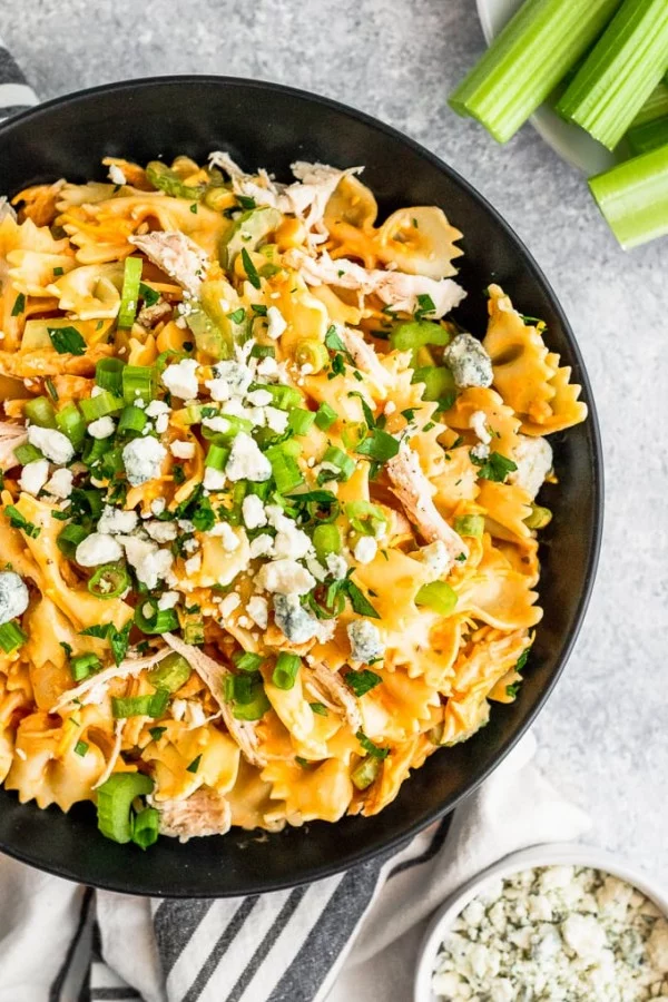 Buffalo Chicken Pasta Salad #pasta #salad #recipe #lunch #dinner