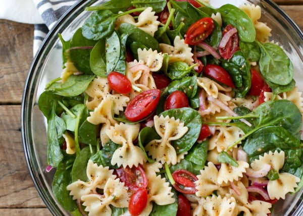 Spinach Pasta Salad #pasta #salad #recipe #lunch #dinner