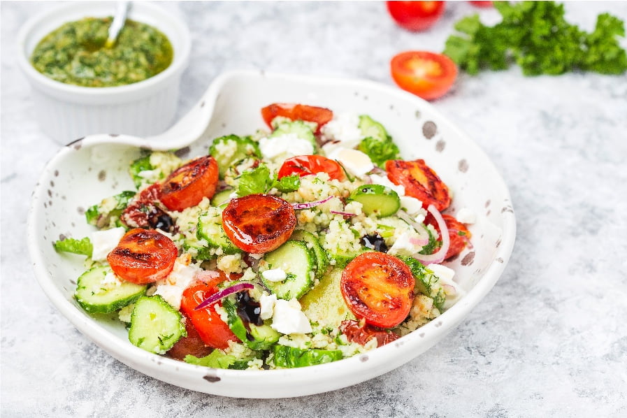 pesto couscous salad