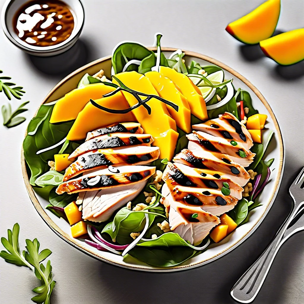 griddled chicken and mango salad