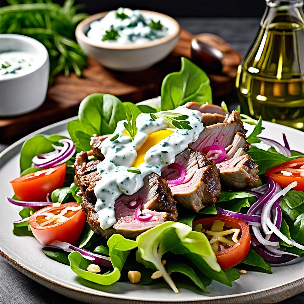 grilled lamb salad with tzatziki